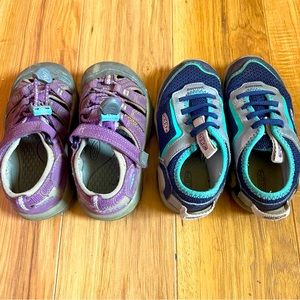 Keen’s toddler size 9 TWO PAIRS waterproof/ hiking/ outdoor/ school summer shoes
